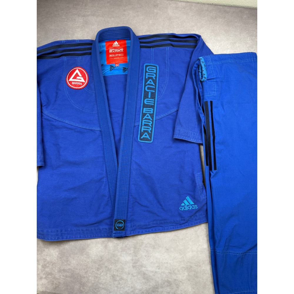 Adidas Gracie Barra Equipe Gi Blue Limited Ed Uniform Set Adult A2 Kimono/Pants